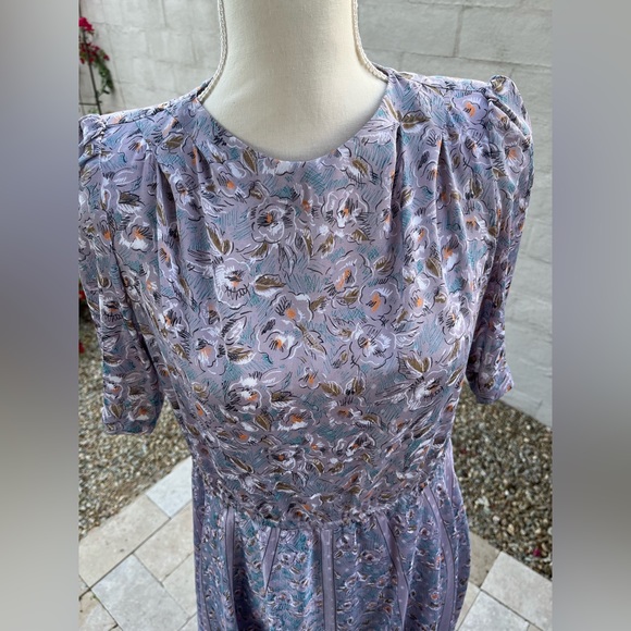 Vintage 60s a line floral spring summer midi dress - Picture 9 of 16